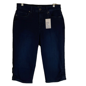 CROFT & BARROW Stretch Skimmer Cropped Jeans, Women’s 10, Dark Wash Blue